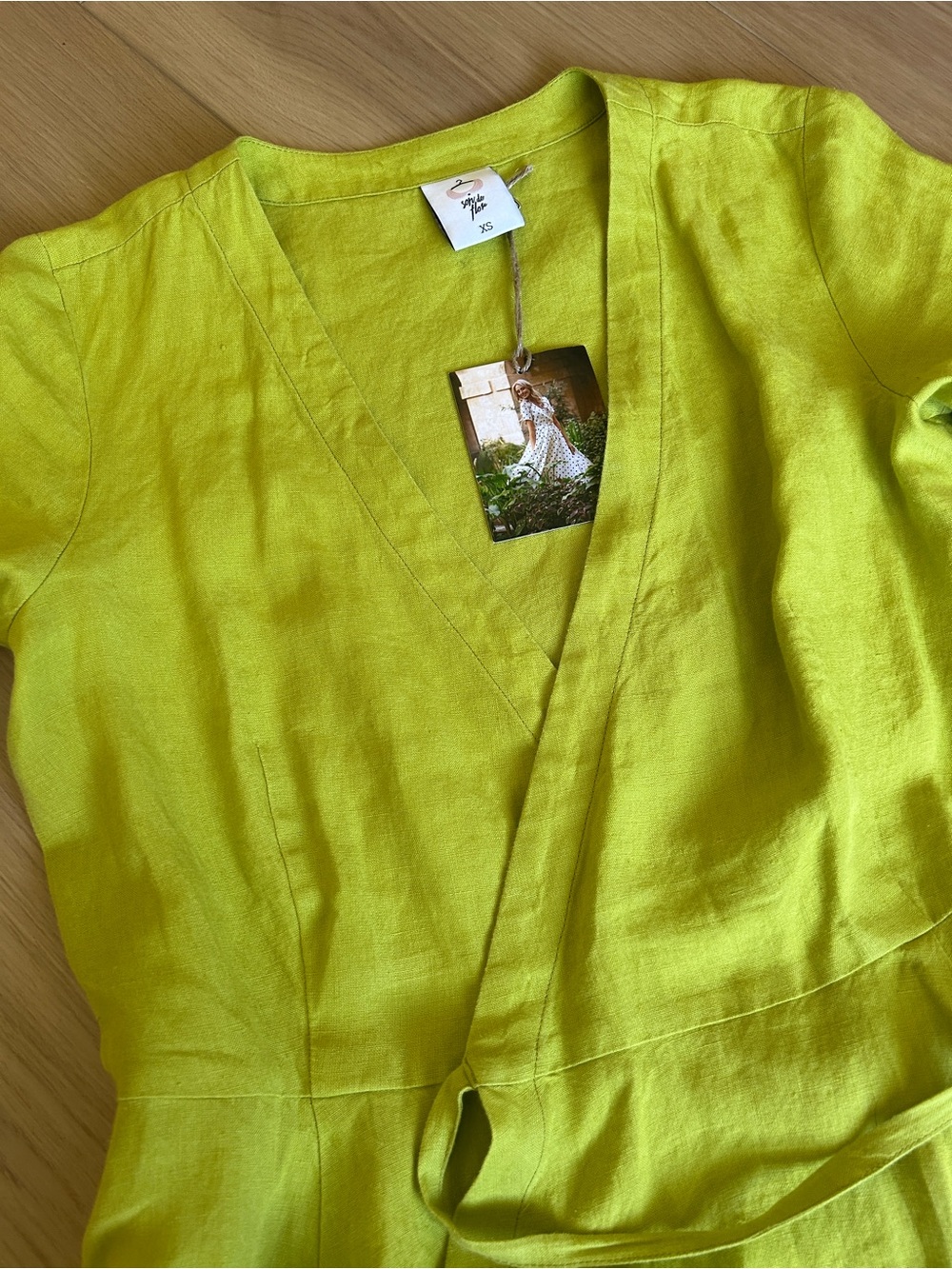 Son de flor linen wrap dress - Picture 2 of 4